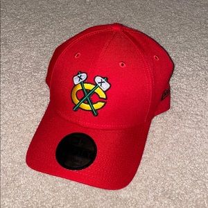 Adjustable red Blackhawks hat